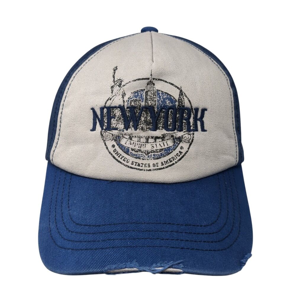New York United States of America Strapback Baseball Cap Blue OS Adjustable